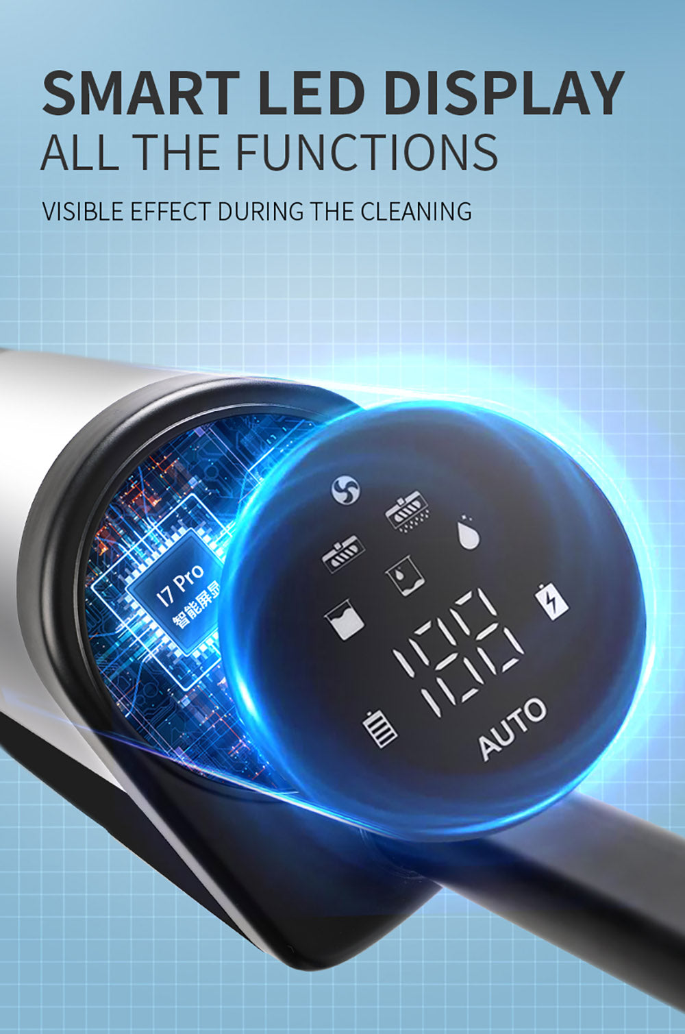 Aspiradora sin cable para limpieza húmeda y seca Liectroux i7 Pro, succión de 14000 Pa, autolimpieza, autosacado, depósito de agua limpia de 600 ml, 35 minutos de autonomía, pantalla LED, control por voz, bajo nivel de ruido.