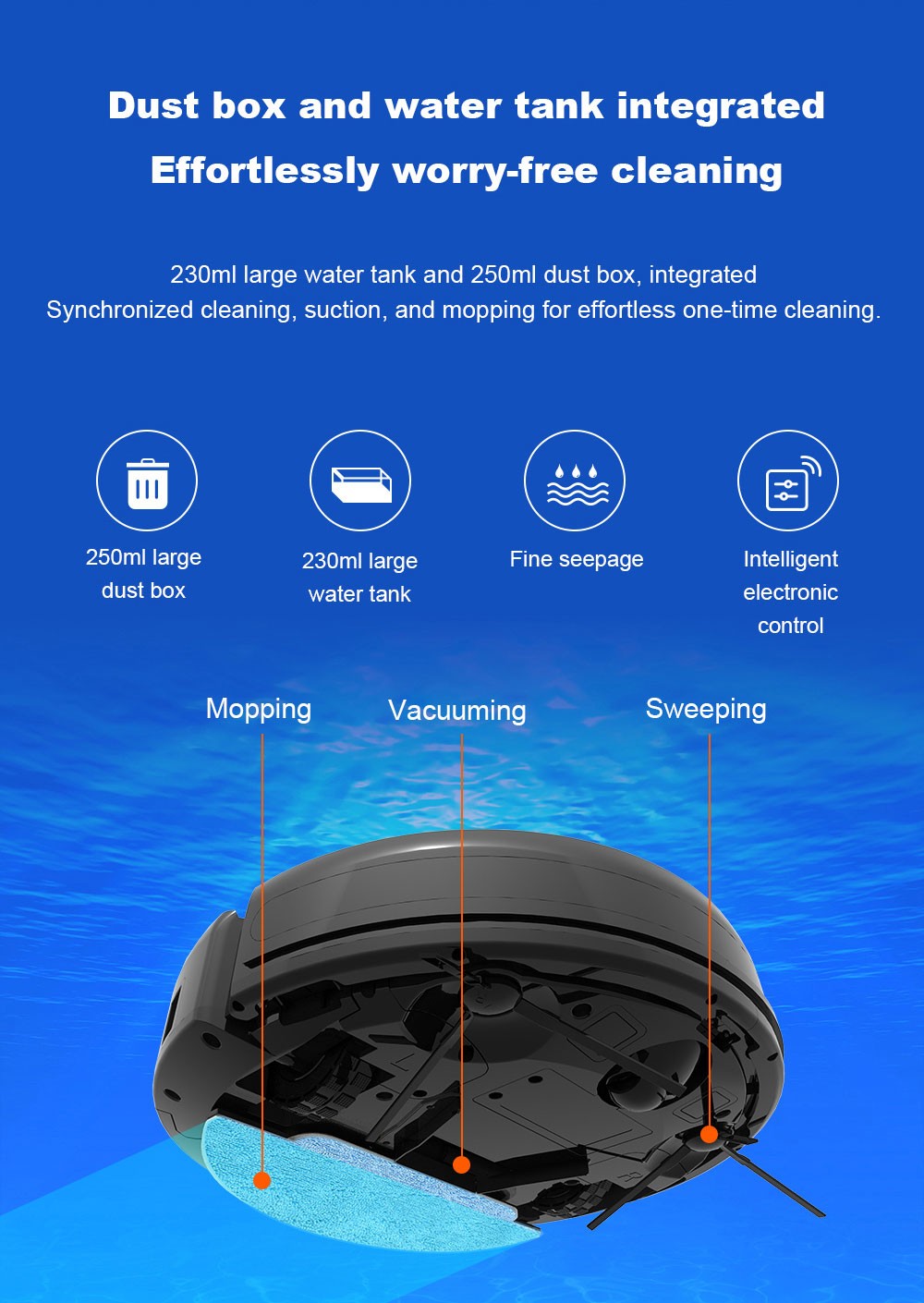 Robot Aspirador Liectroux L200, Máxima Succión 4000Pa, Mapeo Inteligente, Tanque de Agua con Control Eléctrico de 230ml, Hasta 120 Minutos de Autonomía, Control por APP/Voz, Bajo Nivel de Ruido