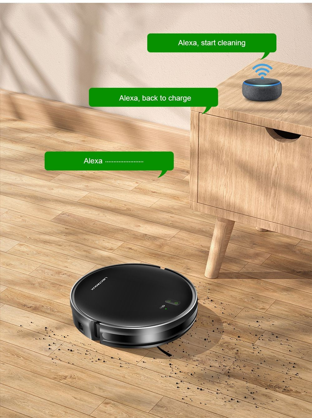 Robot Aspirador Liectroux L200, Máxima Succión 4000Pa, Mapeo Inteligente, Tanque de Agua con Control Eléctrico de 230ml, Hasta 120 Minutos de Autonomía, Control por APP/Voz, Bajo Nivel de Ruido