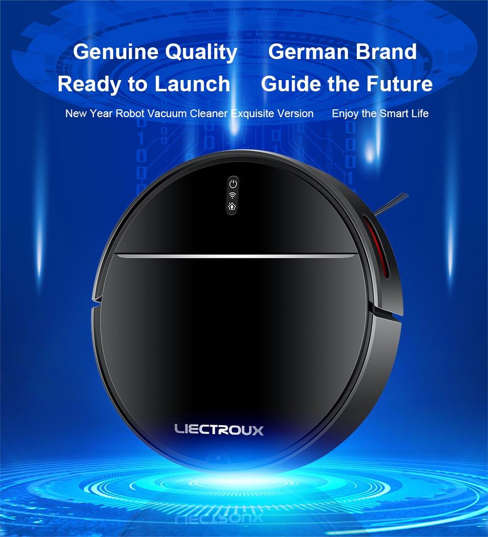LIECTROUX M7S Pro Robot Aspiradora, Navegación con Mapa 2D, Batería de 4400mAh, Autonomía de 110 minutos, Mopa Seca y Húmeda - Negro