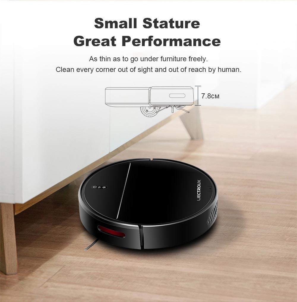 LIECTROUX M7S Pro Robot Aspiradora, Navegación con Mapa 2D, Batería de 4400mAh, Autonomía de 110 minutos, Mopa Seca y Húmeda - Negro