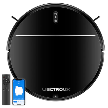 Liectroux M7S Pro Robot Vacuum Cleaner Sweeping Vacuuming Mopping Integrated  2D Map Navigation, 4400mAh Battery, Run 110mins - Black