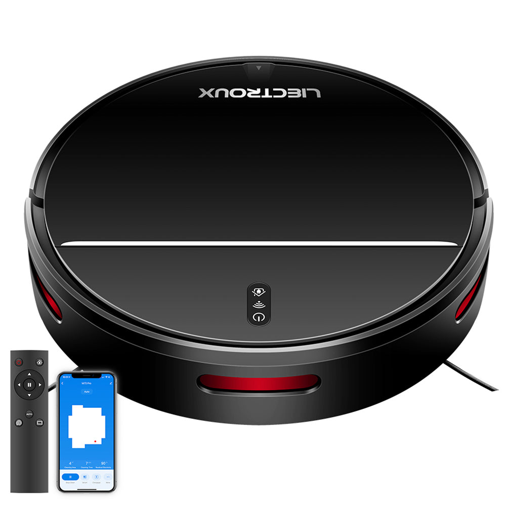 Liectroux M7S Pro Robot Vacuum Cleaner Sweeping Vacuuming Mopping Integrated  2D Map Navigation, 4400mAh Battery, Run 110mins - Black
