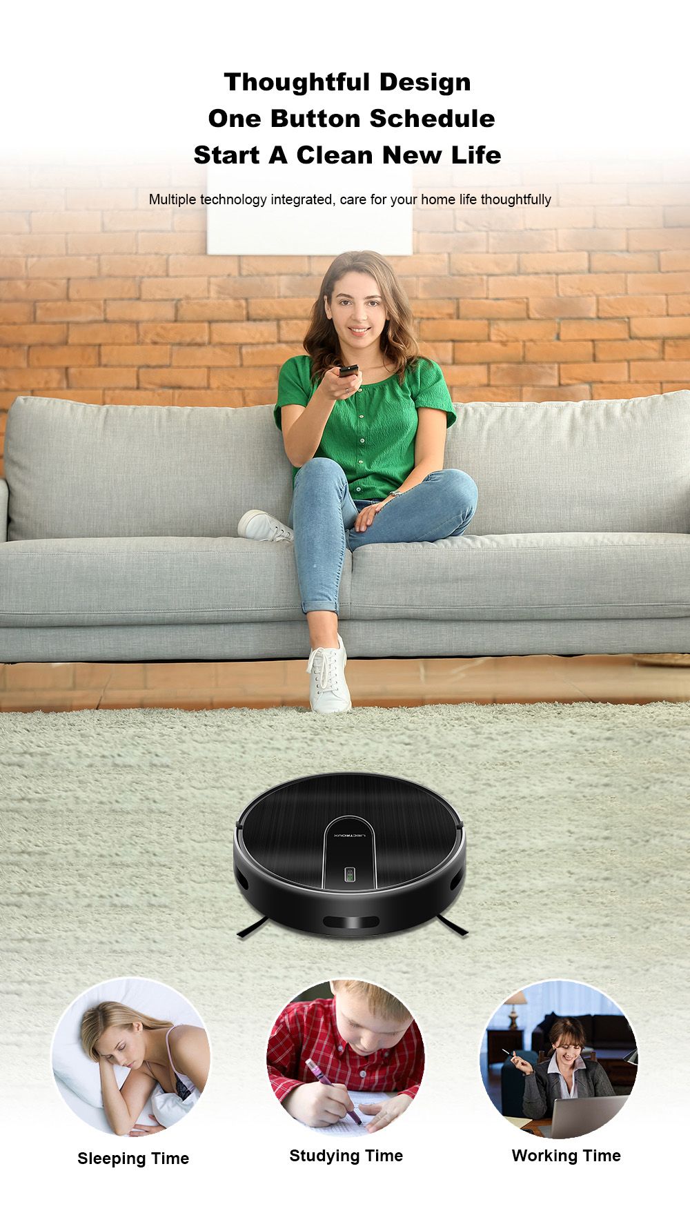 Robot aspirador y mopa húmeda combinados Liectroux N7S-U, mapeo inteligente, aplicación WiFi, succión de 6000 Pa, 120 minutos de autonomía, depósito de polvo de 400 ml y depósito de agua de 250 ml, aplicación WiFi, compatible con Alexa y Google Assistant, para pelo de mascotas, alfombras y suelos duros.