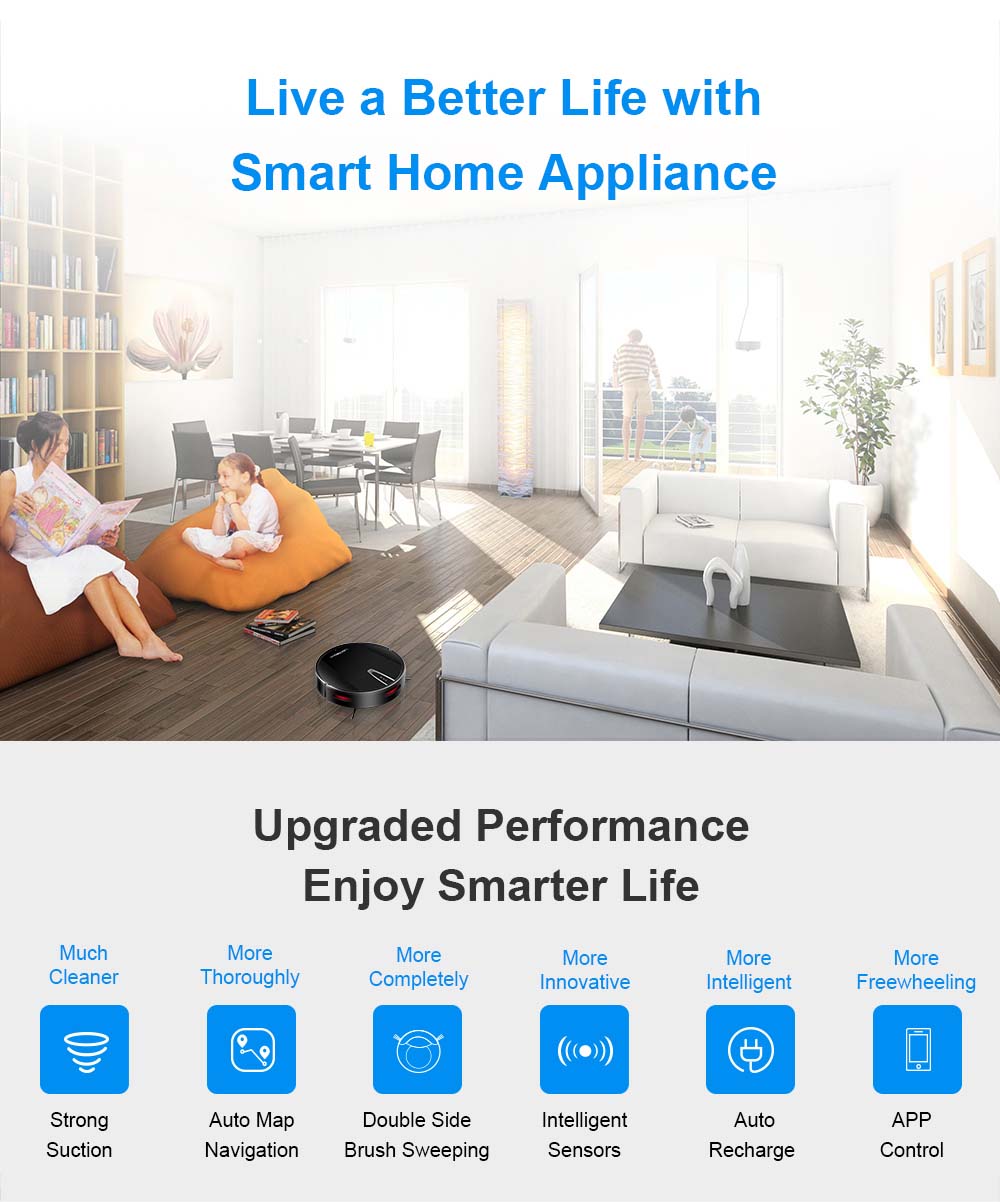Robot Aspirador LIECTROUX V3S Pro, Succión 4000Pa, Mopa Seca y Húmeda, Navegación con Mapeo 2D, con Memoria, Control por Voz y App WiFi
