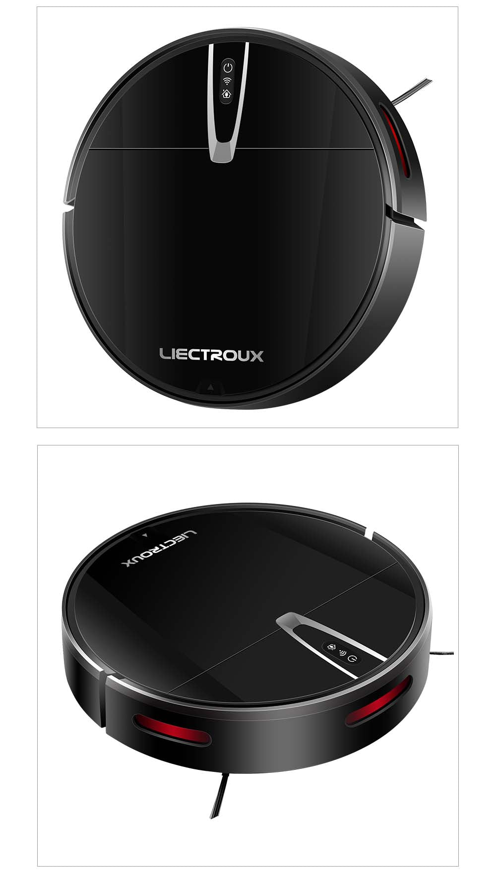 Robot Aspirador LIECTROUX V3S Pro, Succión 4000Pa, Mopa Seca y Húmeda, Navegación con Mapeo 2D, con Memoria, Control por Voz y App WiFi