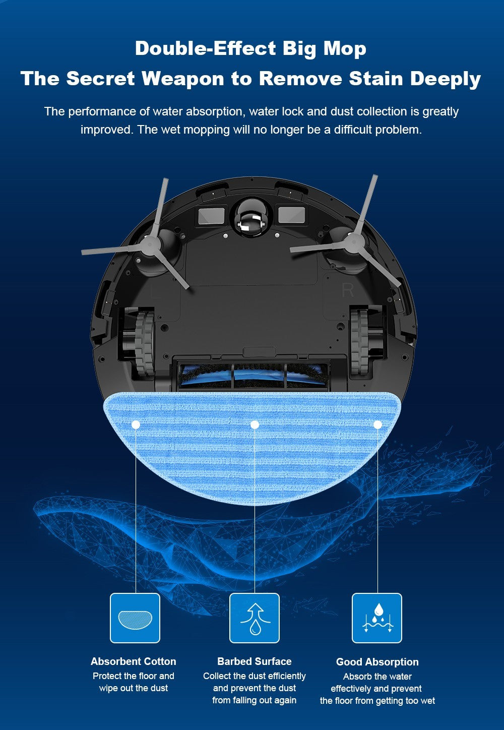 Robot Aspirador Liectroux X6, Succión 6500Pa, Navegación Láser LDS, Tanque de Agua 235ml, Depósito de Polvo 400ml, Guarda 5 Mapas, Batería 2600mAh, Control por App/Voz