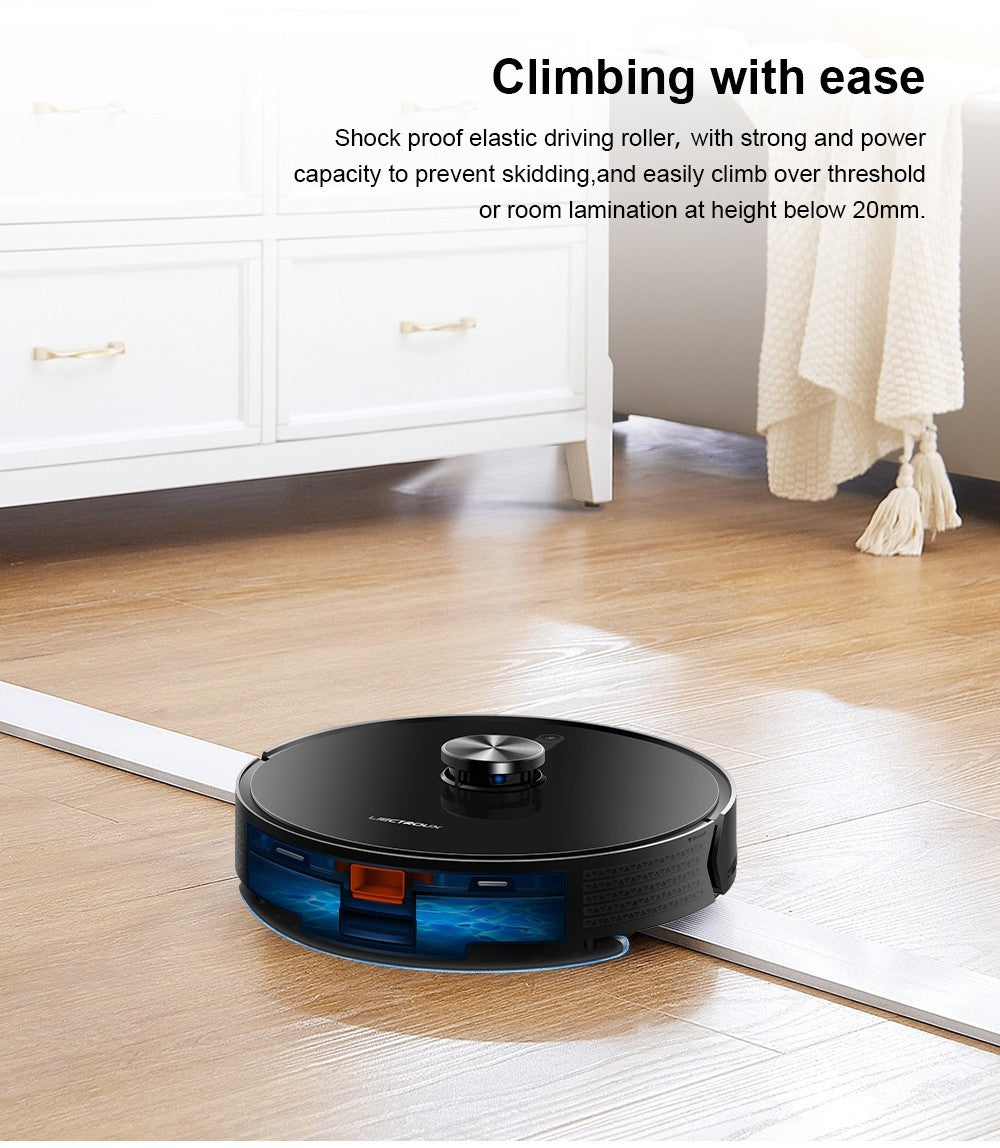 Robot Aspirador Liectroux X6, Succión 6500Pa, Navegación Láser LDS, Tanque de Agua 235ml, Depósito de Polvo 400ml, Guarda 5 Mapas, Batería 2600mAh, Control por App/Voz