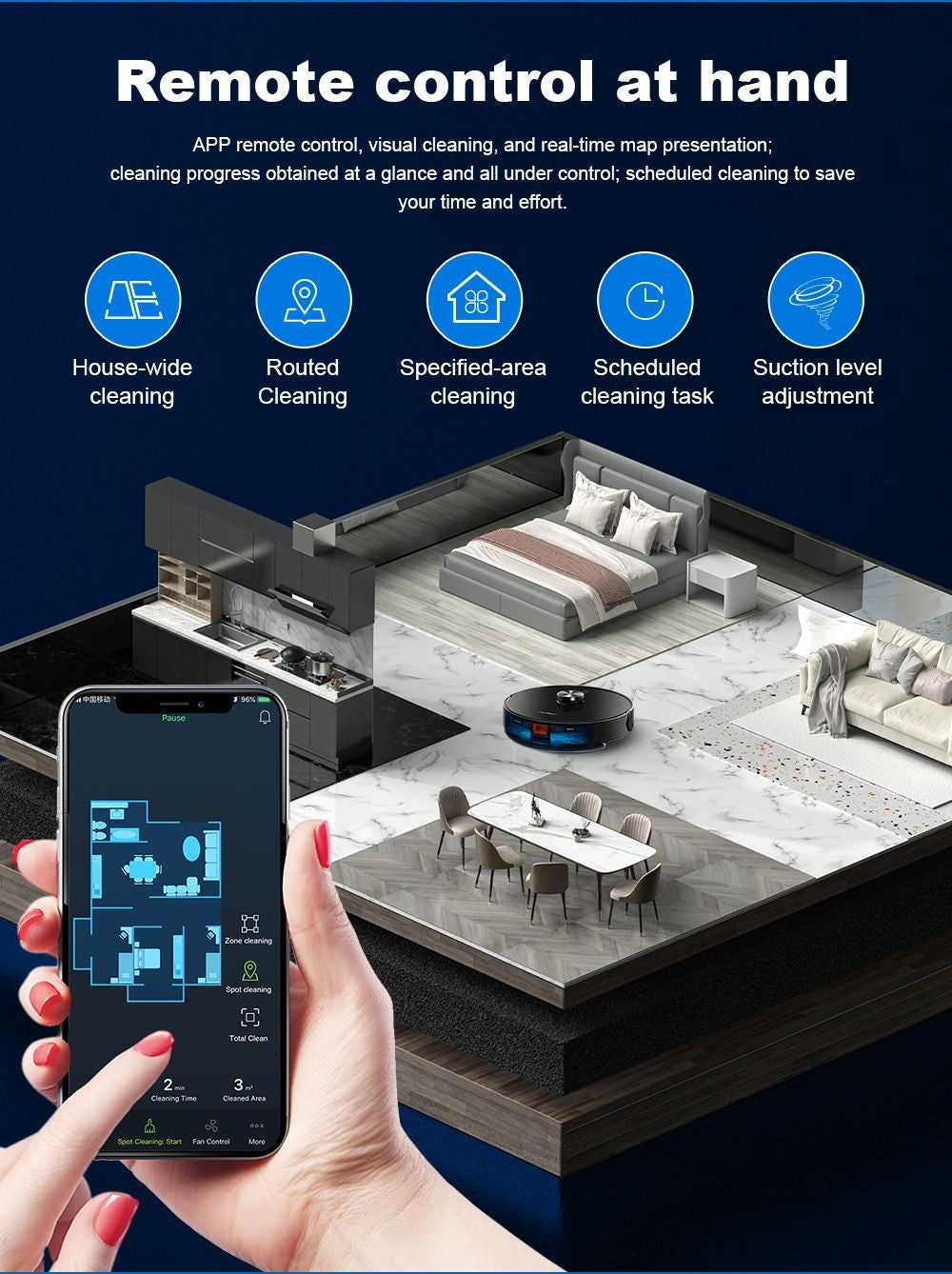 Robot Aspirador Liectroux X6, Succión 6500Pa, Navegación Láser LDS, Tanque de Agua 235ml, Depósito de Polvo 400ml, Guarda 5 Mapas, Batería 2600mAh, Control por App/Voz