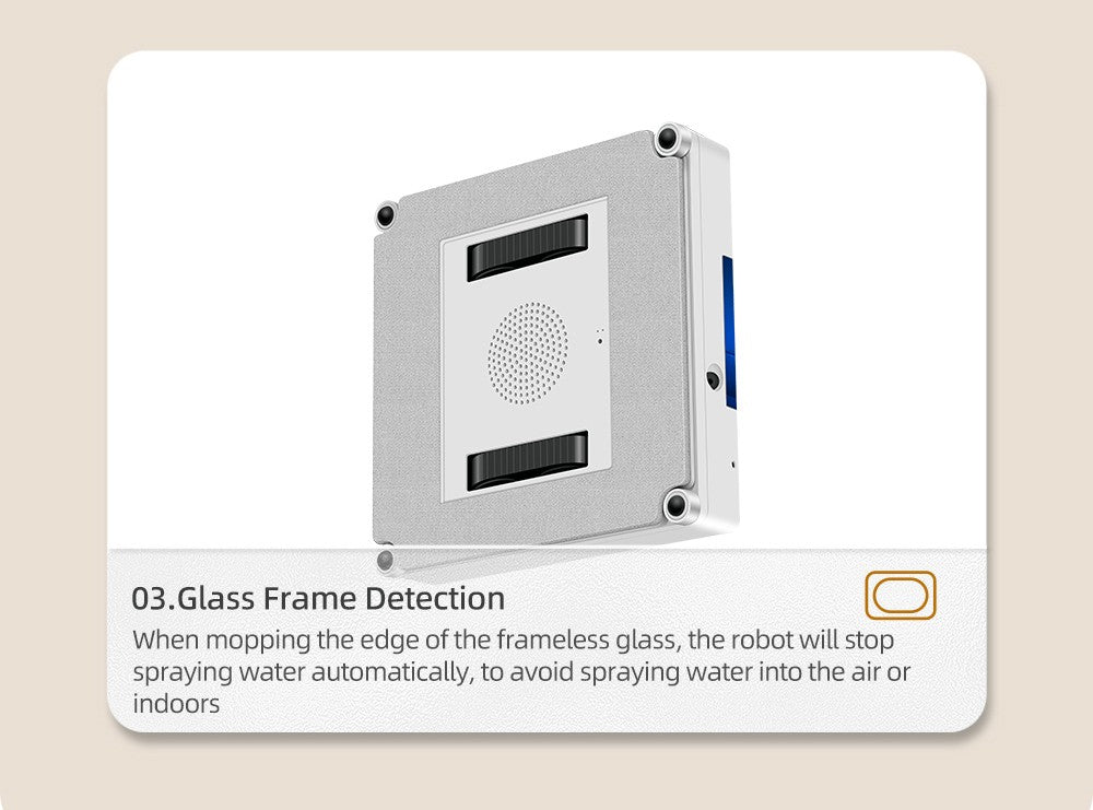Liectroux YW509 Robot Limpiador de Ventanas, Doble Rociado de Agua, Potencia de Succión 3000Pa, Sensor Láser Anticaída, 3 Modos de Limpieza, Planificación Inteligente de Trayectoria, Bajo Nivel de Ruido, Control Remoto - Blanco