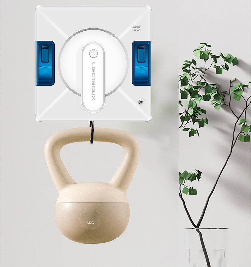 Liectroux YW509 Robot Limpiador de Ventanas, Doble Rociado de Agua, Potencia de Succión 3000Pa, Sensor Láser Anticaída, 3 Modos de Limpieza, Planificación Inteligente de Trayectoria, Bajo Nivel de Ruido, Control Remoto - Blanco