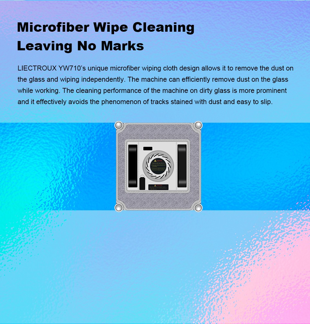 Robot Limpiacristales Liectroux YW710, Doble Rociado de Agua, Succión 2500Pa, Bajo Ruido, Rueda Guía 360°, Control Remoto y por App, Blanco
