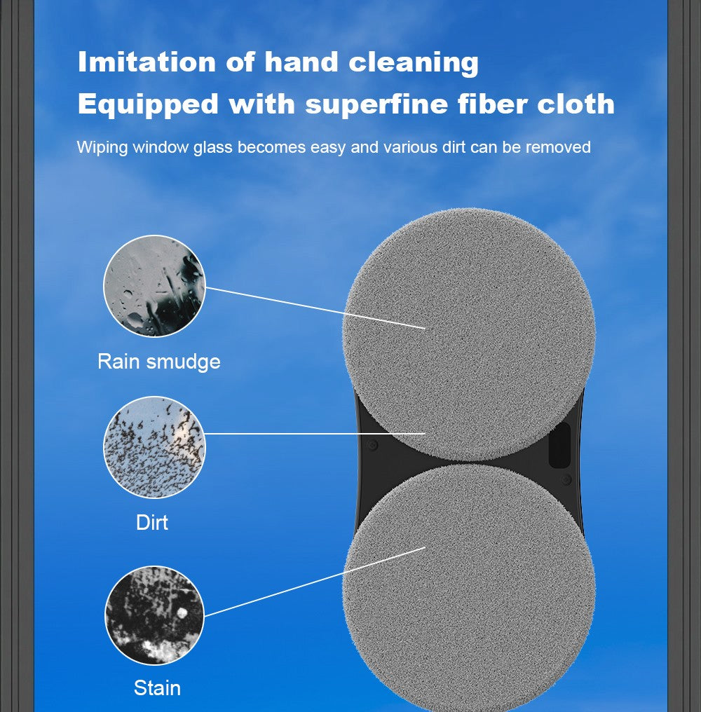 LIECTROUX YW810 Robot Limpiador de Ventanas, Rociado de Agua Bidireccional, Mopa Seca y Húmeda, Ruta con IA, Motor y Ventilador sin Escobillas, Control por APP y Remoto, Múltiples Sistemas de Protección de Seguridad, Negro