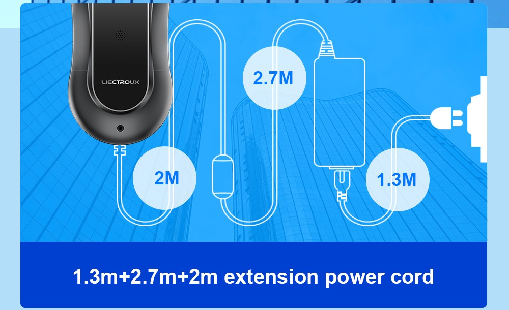 LIECTROUX YW810 Robot Limpiador de Ventanas, Rociado de Agua Bidireccional, Mopa Seca y Húmeda, Ruta con IA, Motor y Ventilador sin Escobillas, Control por APP y Remoto, Múltiples Sistemas de Protección de Seguridad, Negro