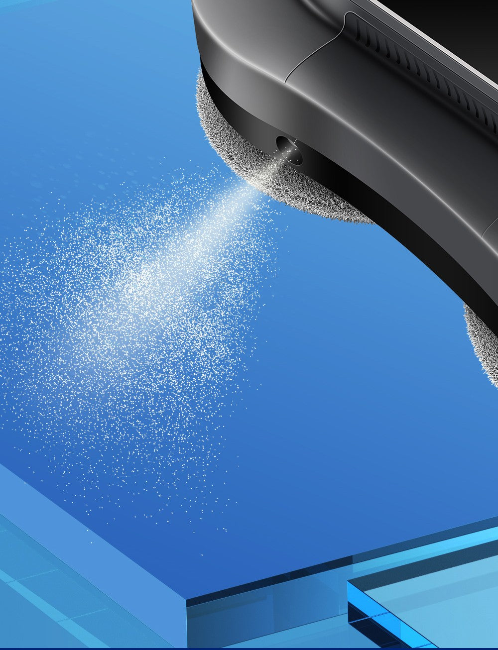 LIECTROUX YW810 Robot Limpiador de Ventanas, Rociado de Agua Bidireccional, Mopa Seca y Húmeda, Ruta con IA, Motor y Ventilador sin Escobillas, Control por APP y Remoto, Múltiples Sistemas de Protección de Seguridad, Negro