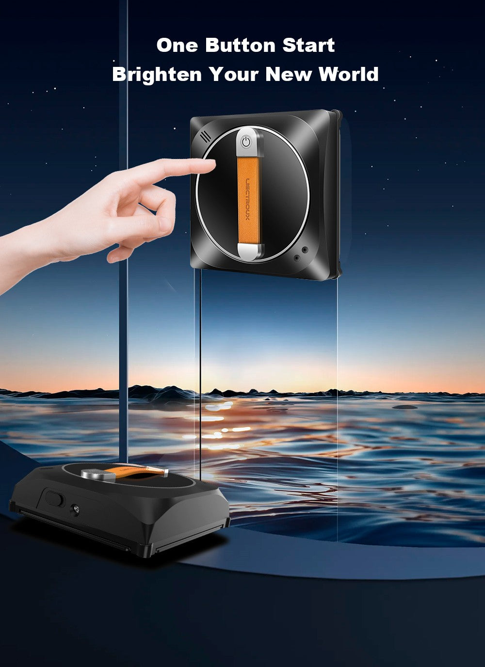 Robot Limpiacristales Liectroux YW910, Doble Rociado de Agua, Succión al Vacío de 3000Pa, Sensor Láser, Control por App y Remoto, Función de Memoria