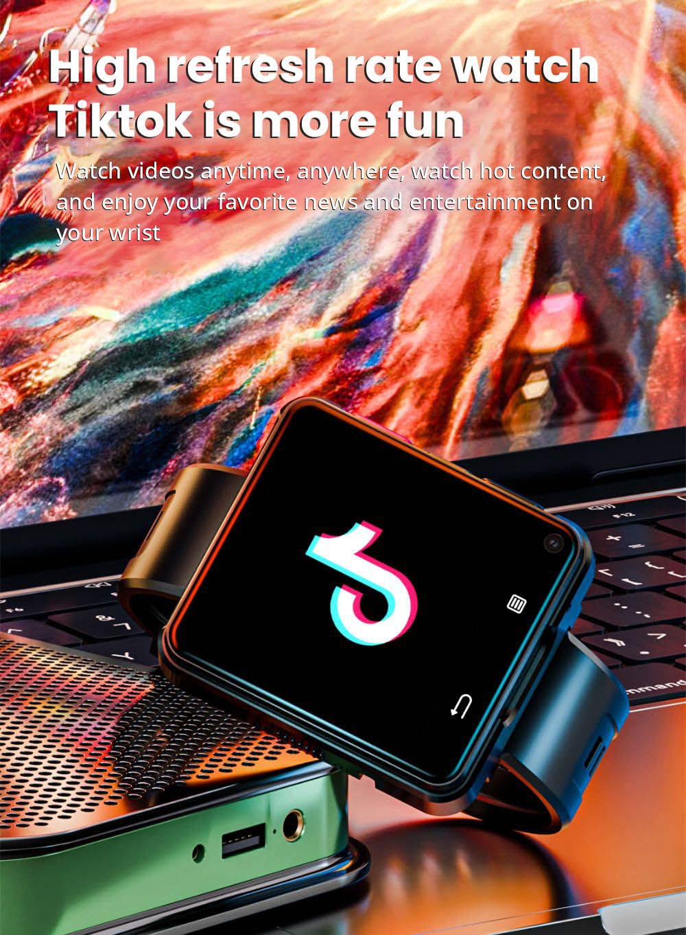 LOKMAT APPLLP 2 MAX Detachable Smartwatch, 2.64-inch Screen, Android 11, Support 4G/5G SIM, Bluetooth Connection, GPS Positioning, 1200mAh Battery