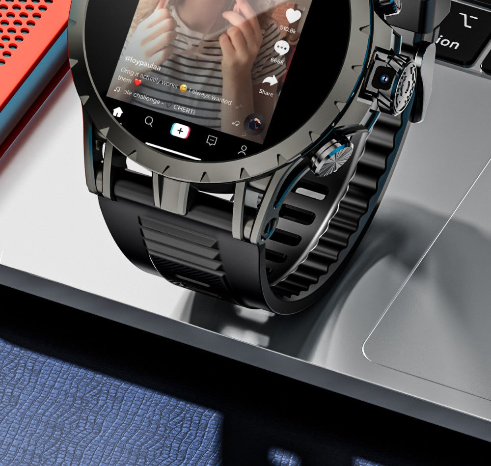 LOKMAT APPLLP 4 Smartwatch, 1.508-inch AMOLED Screen, Support 4G/5G SIM Card, Heart Rate Blood Oxygen Monitoring, NFC Function, GPS Positioning