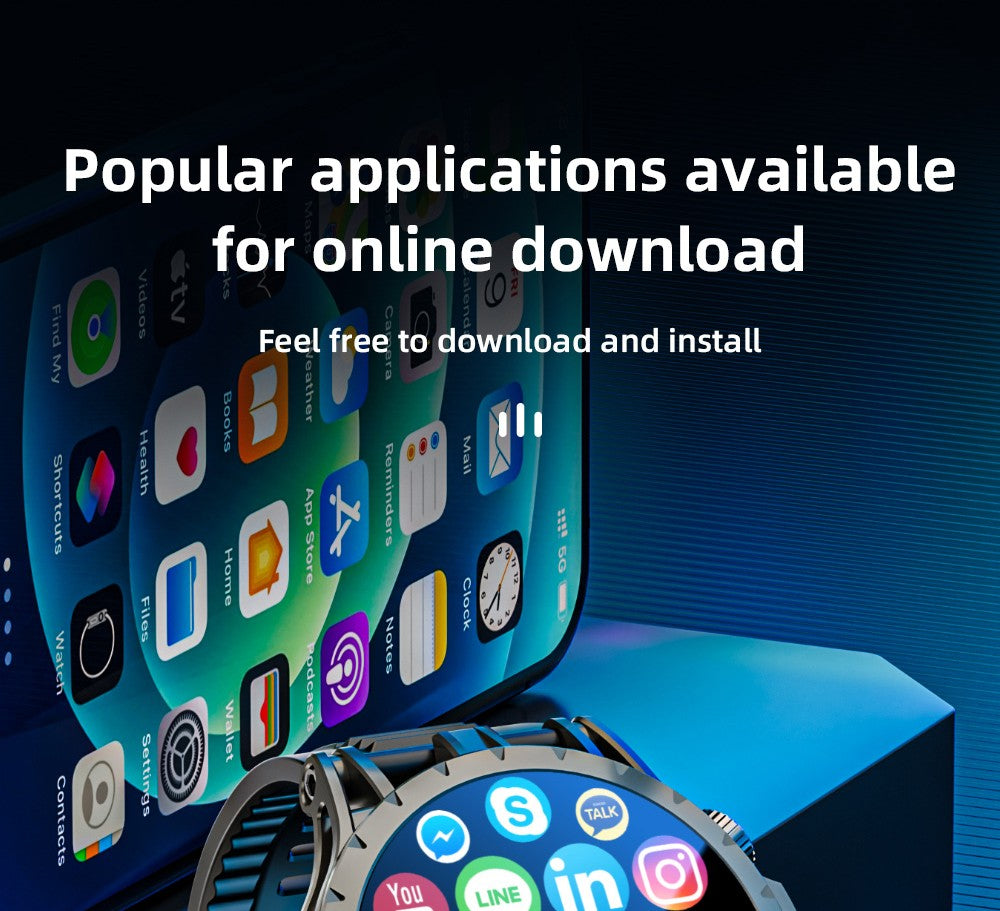 LOKMAT APPLLP 4 Smartwatch, 1.508-inch AMOLED Screen, Support 4G/5G SIM Card, Heart Rate Blood Oxygen Monitoring, NFC Function, GPS Positioning