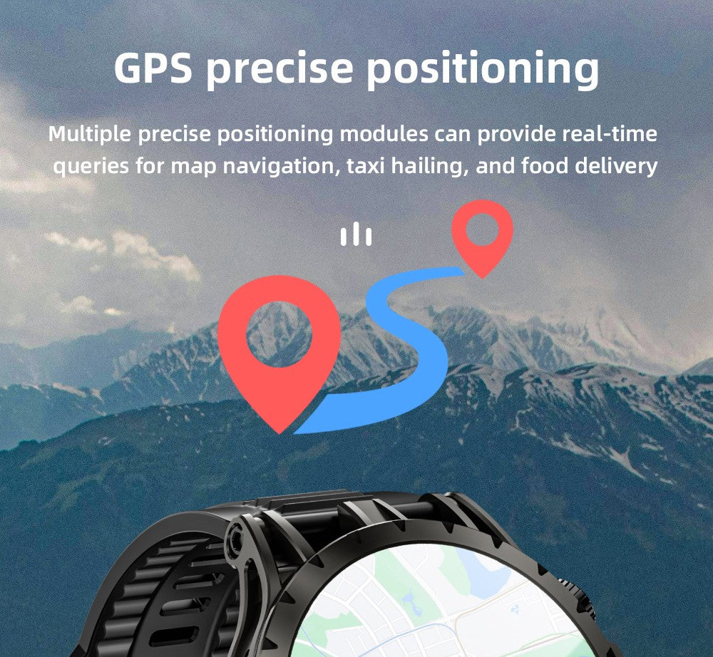 LOKMAT APPLLP 4 Smartwatch, 1.508-inch AMOLED Screen, Support 4G/5G SIM Card, Heart Rate Blood Oxygen Monitoring, NFC Function, GPS Positioning