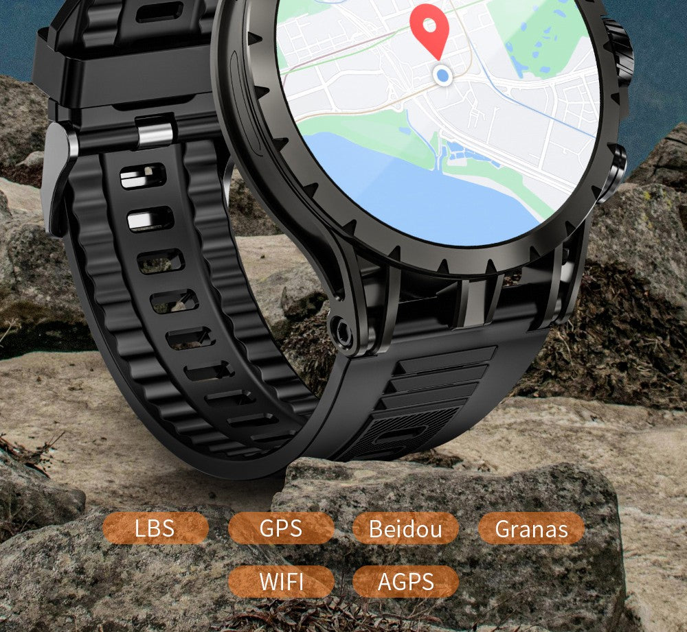 LOKMAT APPLLP 4 Smartwatch, 1.508-inch AMOLED Screen, Support 4G/5G SIM Card, Heart Rate Blood Oxygen Monitoring, NFC Function, GPS Positioning