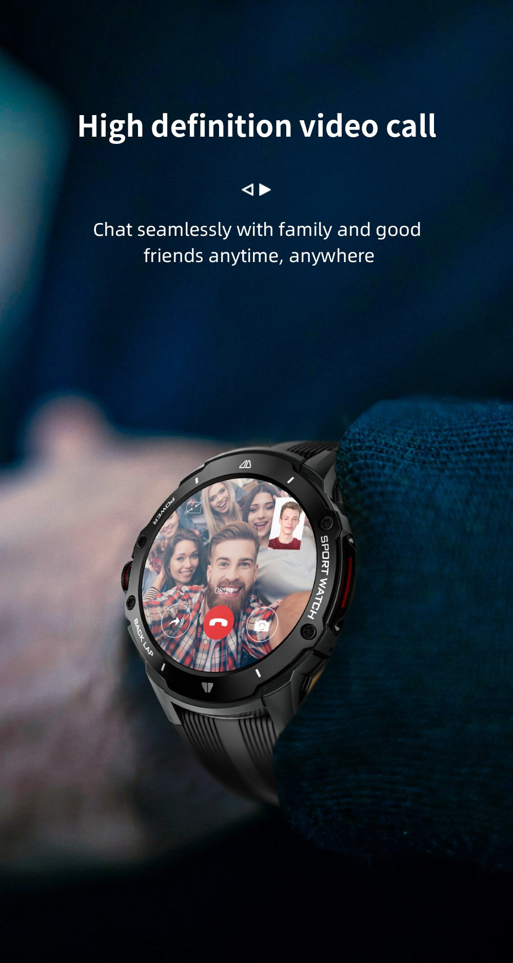 LOKMAT APPLLP 4G Smartwatch, AMOLED HD Screen, NFC Access, Heart Rate Health Monitoring, Bluetooth 4.2, Multiple Sports Modes, GPS/Beidou/Granas/AGPS/LBS Positioning