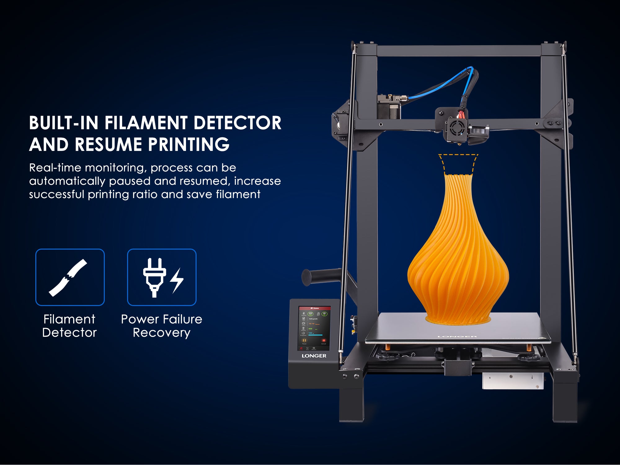 Longer LK5 Pro 3D Printer, 90% Pre-Assembled, Silent Motherboard, 300*300*400mm
