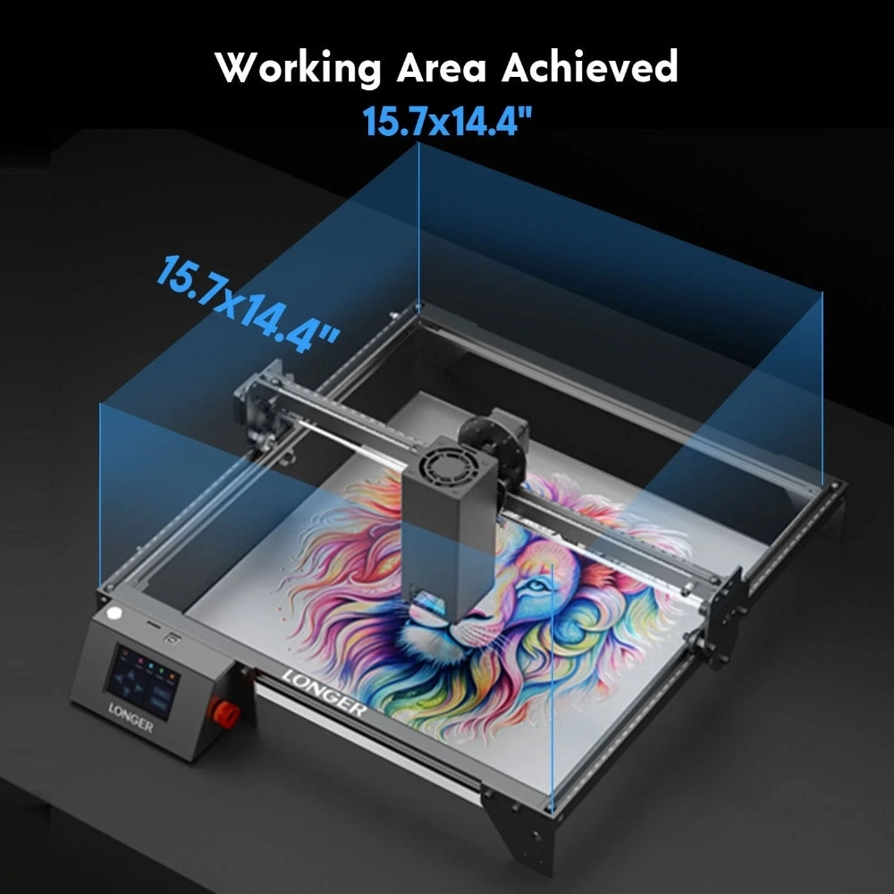 LONGER RAY5 20W Laser Engraver Cutter, Fixed Focus, 0.08*0.1mm Laser Spot, Color Touchscreen, 32-Bit Chipset, Support APP Connection, Working Area 375*375mm