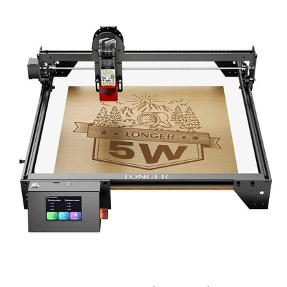 LONGER RAY5 5W Laser Engraver, 32-Bit Chipset, WIFI Connection, 3.5" Touch Screen &amp; Offline Carving, 0.08x0.08mm Spot, 10000mm/min Max Speed, 400mmx400mm