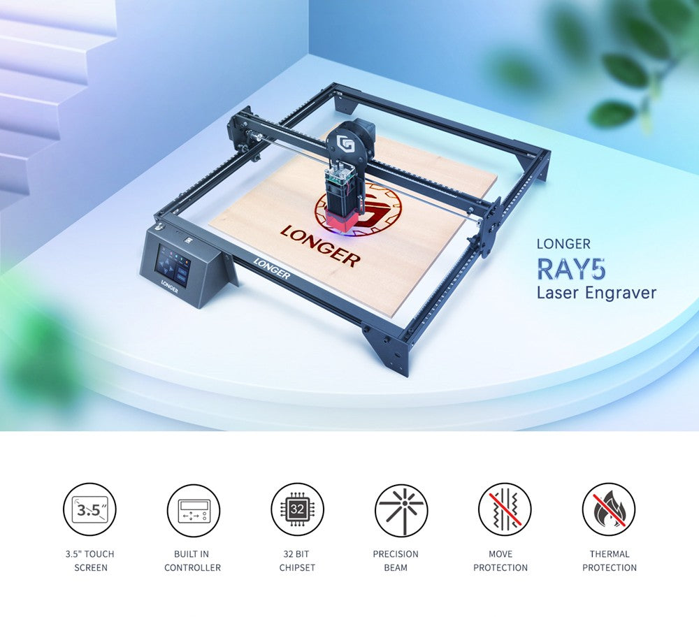 LONGER RAY5 5W Laser Engraver, 32-Bit Chipset, WIFI Connection, 3.5