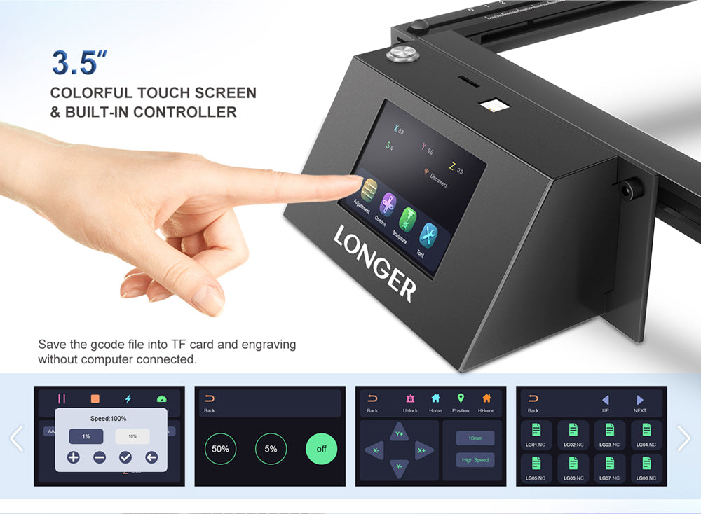 LONGER RAY5 5W Laser Engraver, 32-Bit Chipset, WIFI Connection, 3.5