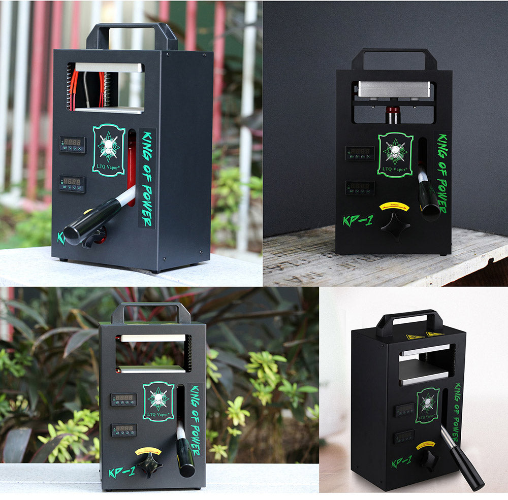 Prensa térmica para resina KP-1 Tech-L, placas calefactoras dobles de 4,5 x 4,7 pulgadas, 1000 W, 4 barras calefactoras, control digital de temperatura, para resina y flores secas.