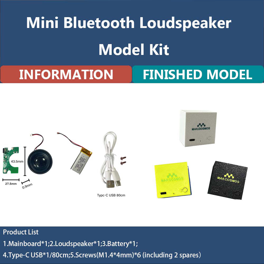 Kit de Modelo de Mini Altavoz Bluetooth con Impresión 3D Makcosmos MKYX06