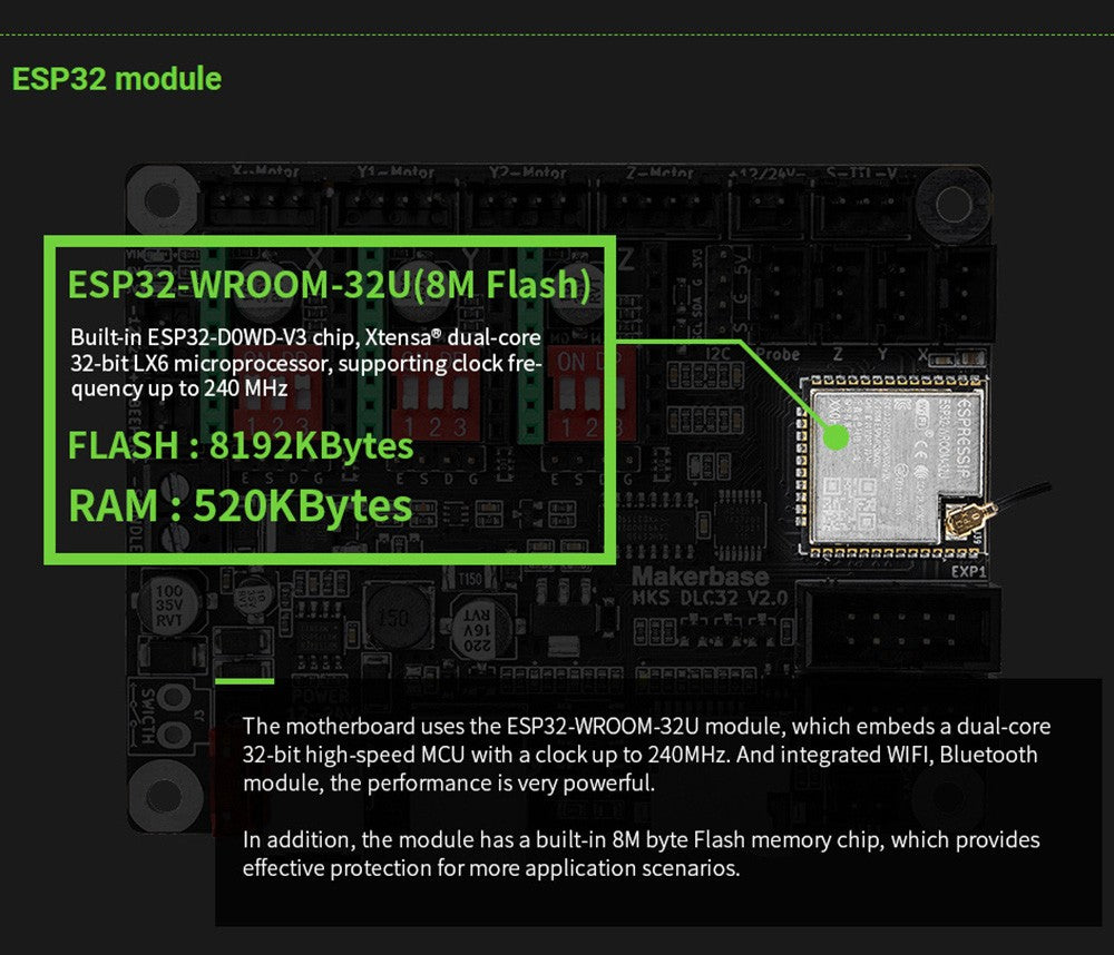 Placa de control para grabador láser Makerbase MKS DLC32 de 32 bits