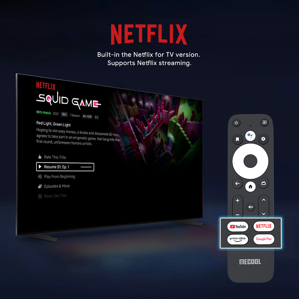 MECOOL KM2 PLUS Netflix Supported Android TV 11 4K TV BOX Amlogic S905X4-B 2G RAM 16G eMMC HDR 5G WIFI SPDIF Dolby Audio - EU Plug