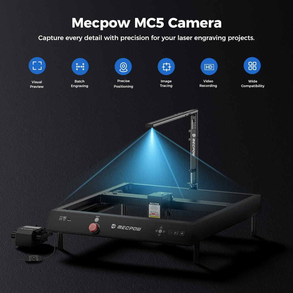 Cámara Mecpow MC5 de 5MP compatible con Lightburn para grabadores láser.