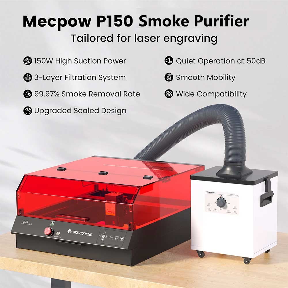 Extractor de humos Mecpow P150 de 150 W para X4 Pro/FC1/FC2/FC3 con filtración de 3 etapas.