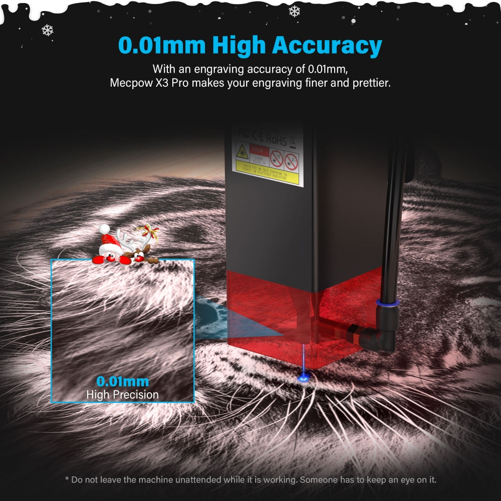 Grabador láser Mecpow X3 Pro de 10 W con kit de asistencia de aire.