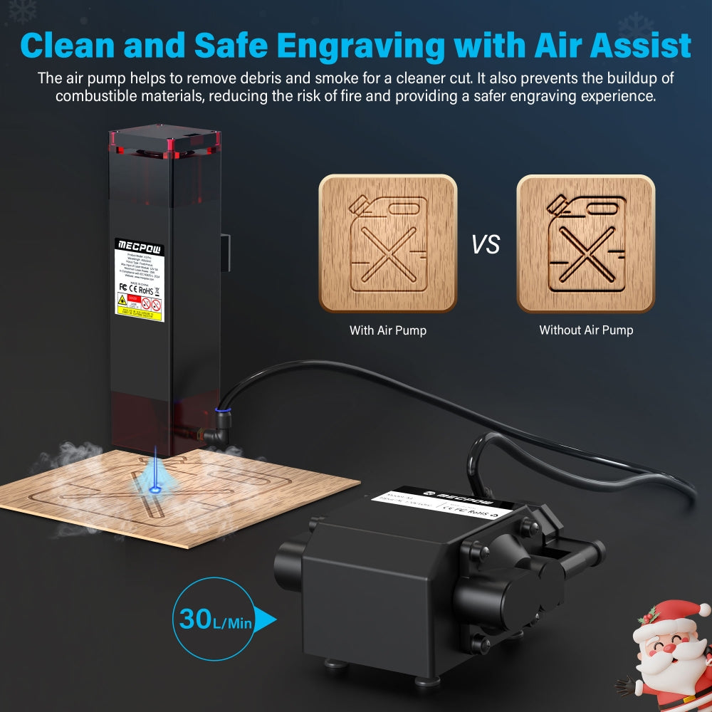 Grabador láser Mecpow X3 Pro de 10 W con kit de asistencia de aire.