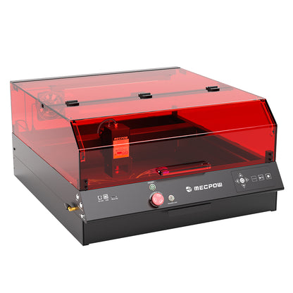Mecpow X4 Pro 22W FDA Class 1 Laser Engraving Machine, Built-in Camera, 22000mm/min Speed, 0.08x0.1mm Laser Spot, Emergency Stop, Offline Work, Protective Cover &amp; Integrated Air Assist, Support LightBurn/ LaserGRBL/ MKSLaser, 410*400mm