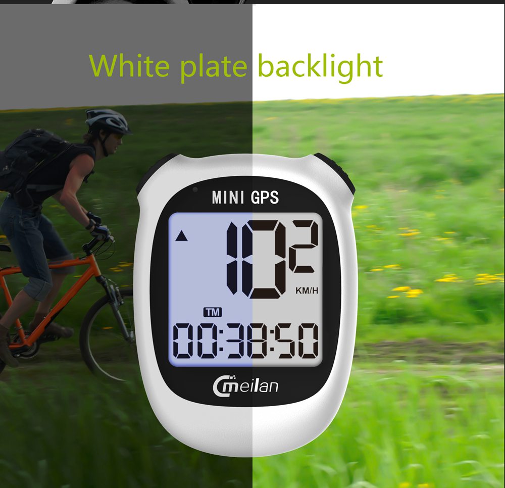 Computadora para bicicleta GPS Meilan M3 Mini, velocímetro y odómetro impermeables, pantalla monocromática de 1.6 pulgadas - Blanco