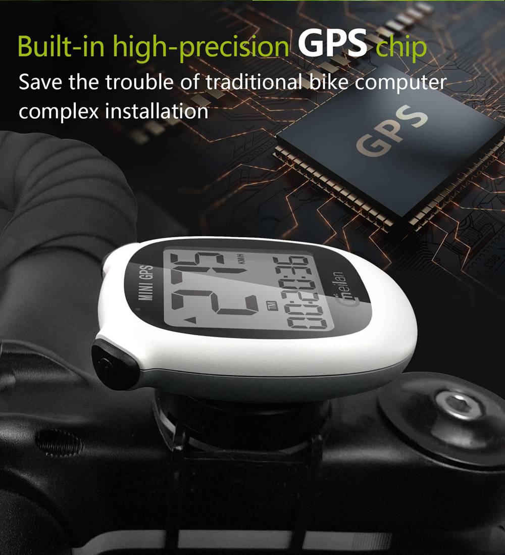 Computadora para bicicleta GPS Meilan M3 Mini, velocímetro y odómetro impermeables, pantalla monocromática de 1.6 pulgadas - Blanco