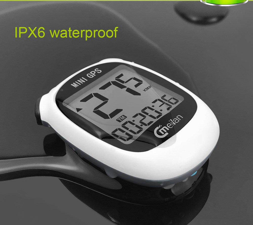 Computadora para bicicleta GPS Meilan M3 Mini, velocímetro y odómetro impermeables, pantalla monocromática de 1.6 pulgadas - Blanco