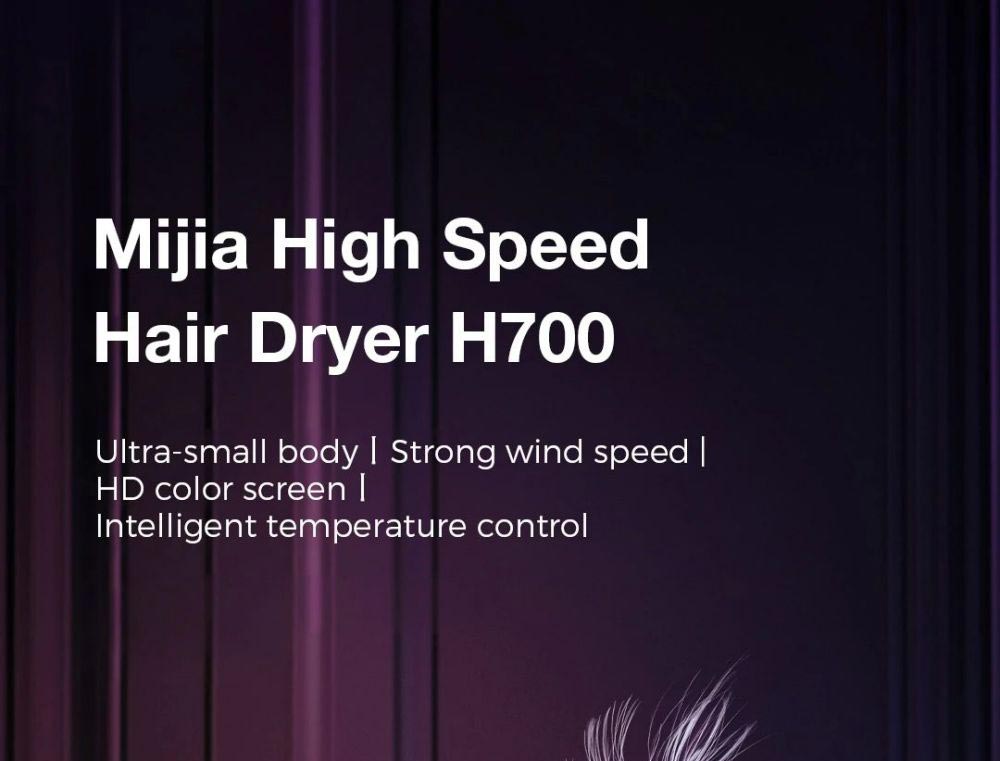 Secador de pelo de alta velocidad Xiaomi Mijia H700 con aniones, pantalla LCD, 102.000 rpm y velocidad del viento de 70 m/s.