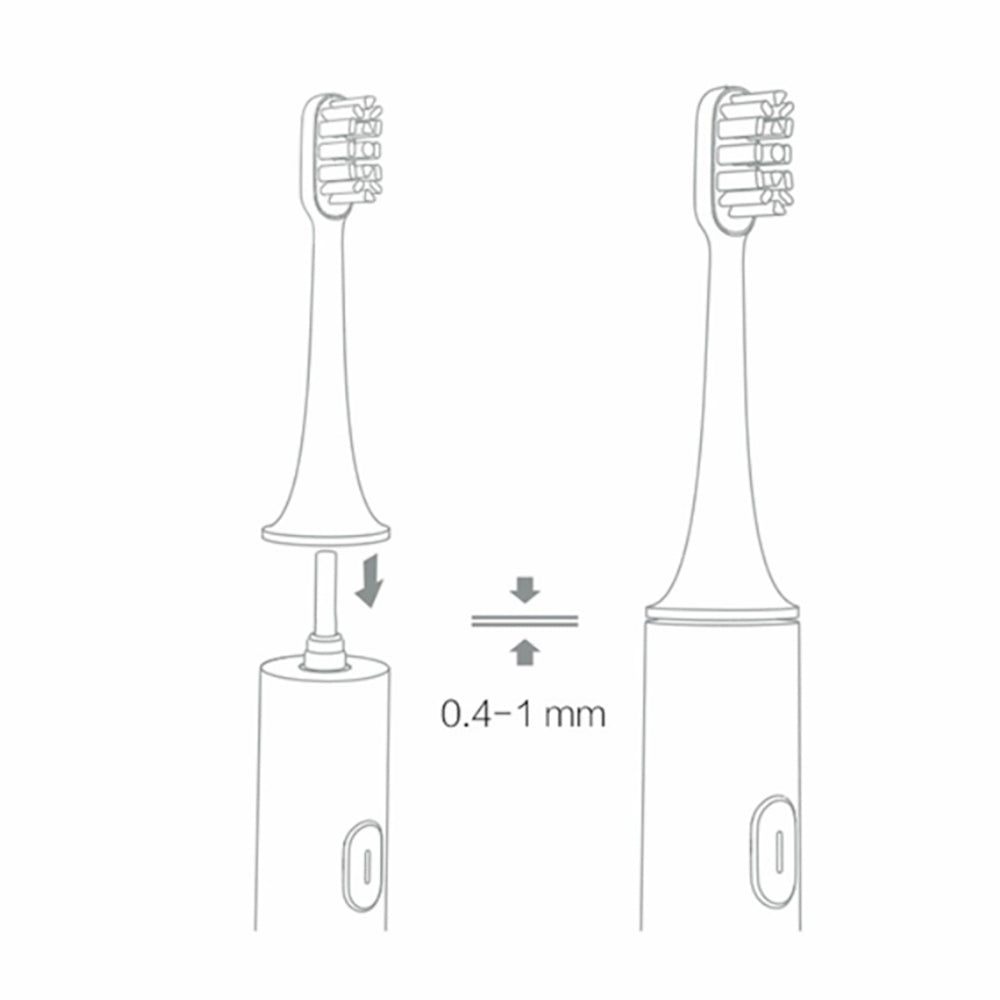 3 cabezales de cepillo de dientes eléctricos Xiaomi Mijia MBS302, compatibles con el cepillo de dientes eléctrico sónico Mijia T100 - Blanco