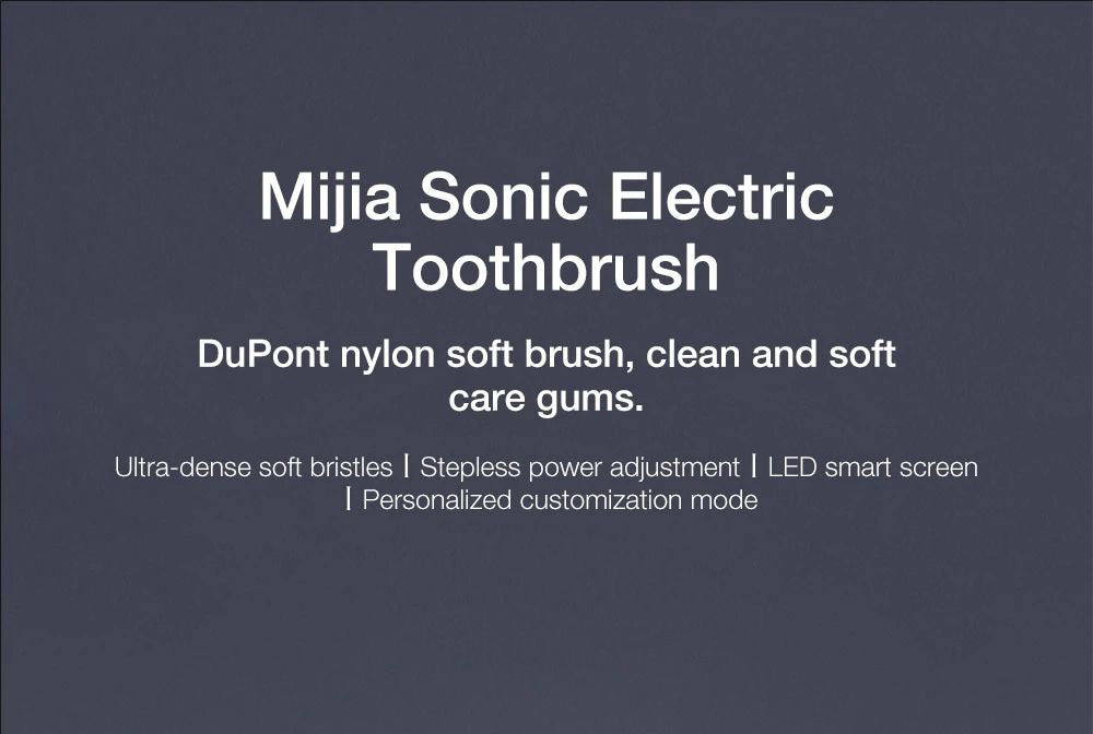 Cepillo de dientes eléctrico sónico Xiaomi Mijia T700 con pantalla LED inteligente, impermeable IPX7 y conexión inteligente a la aplicación.