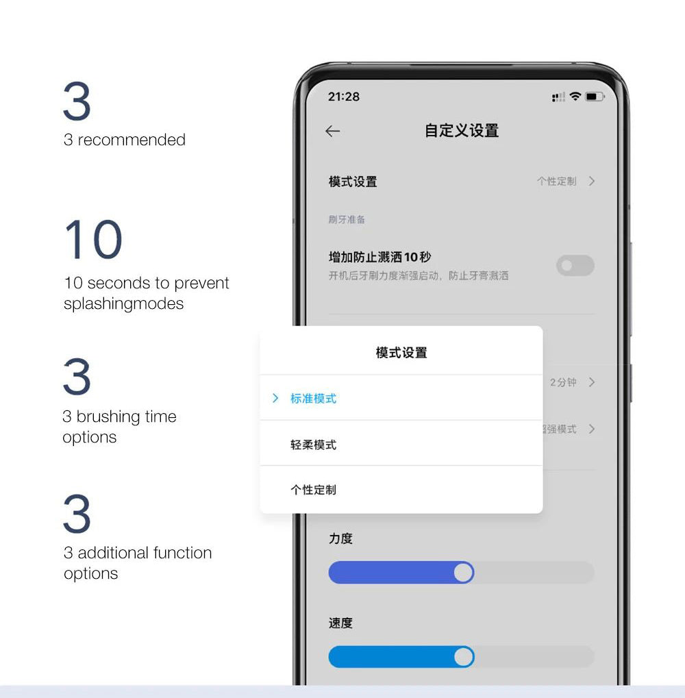 Cepillo de dientes eléctrico sónico Xiaomi Mijia T700 con pantalla LED inteligente, impermeable IPX7 y conexión inteligente a la aplicación.