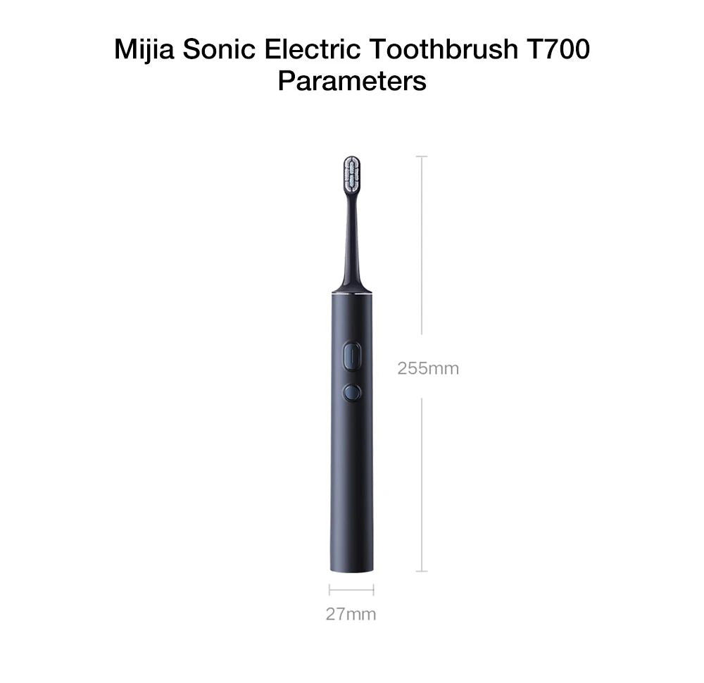 Cepillo de dientes eléctrico sónico Xiaomi Mijia T700 con pantalla LED inteligente, impermeable IPX7 y conexión inteligente a la aplicación.