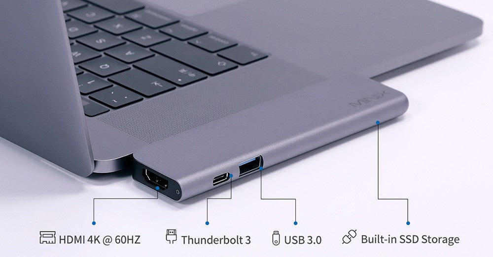 MINIX SD4 GR 480GB SSD Dual 4K@60Hz Output, USB3.0, PD & Data Up to 5Gbps, Thunderbolt 3 - Grey