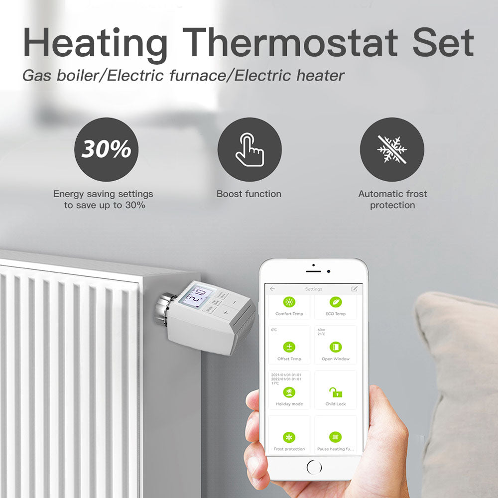 Válvula de accionamiento para radiador MoesHouse TV01 Tuya ZigBee3.0, termostato inteligente con controlador de temperatura, sensor externo TRV.
